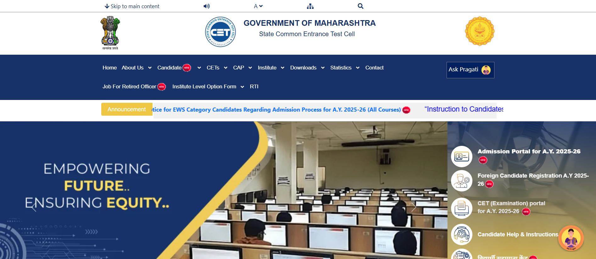 MAH CET 2025 CAP Round 3 Option Entry starts.